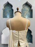 "IVORY MIRRORWORK GLAM INDO-WESTERN"