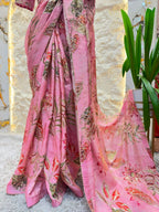 "BLUSH BLOOM EMBROIDERED SAREE"