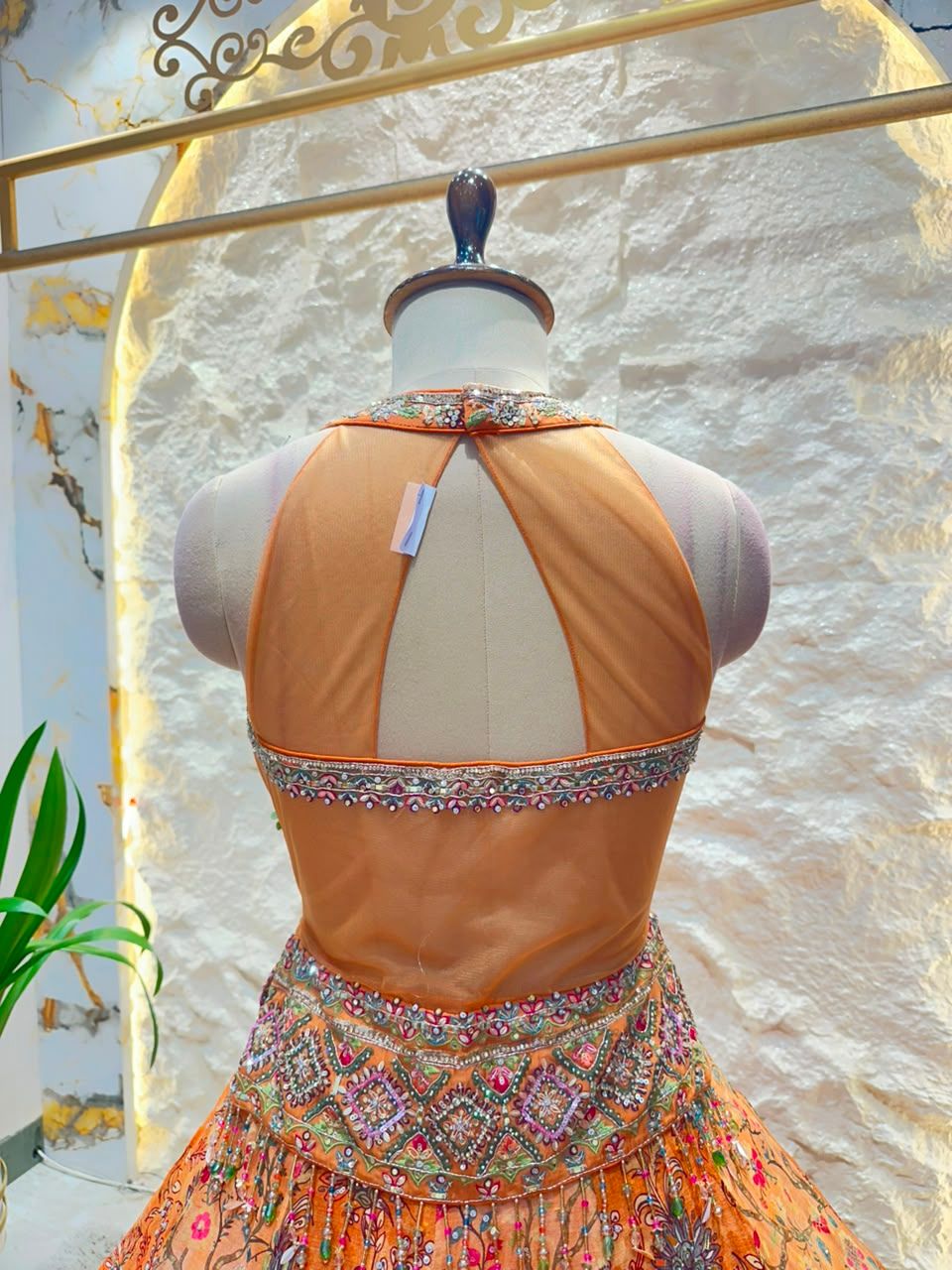 "AMBER BLOSSOM  COUTURE LEHENGA"