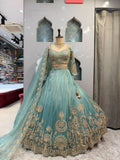 "ELEGANT TEAL BLUE LEHENGA"