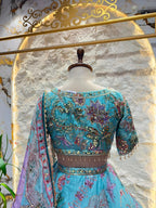 "AZURE BLOSSOM EMBROIDERED LEHENGA"