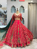 "RANI PINK HERITAGE EMBROIDERED LEHENGA"