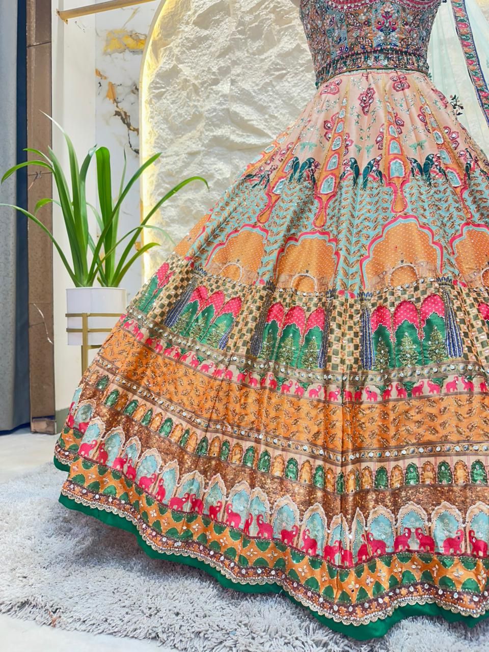 "ROYAL MOSAIC HERITAGE LEHENGA"