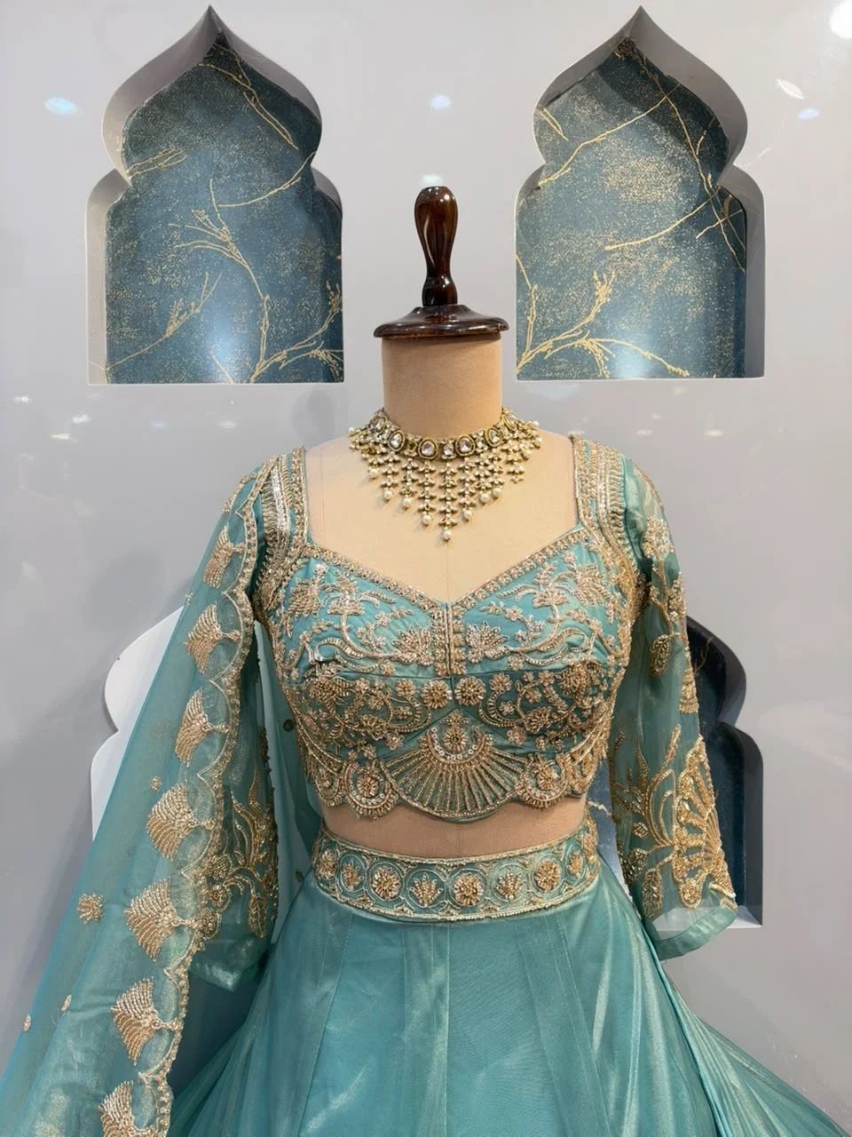 "ELEGANT TEAL BLUE LEHENGA"