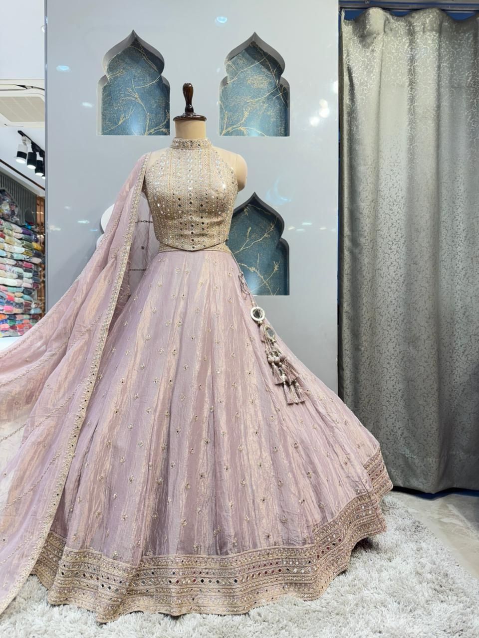 "BLUSH PEARL EMBELLISHED LEHENGA"