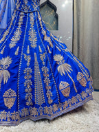 "ROYAL BLUE REGAL EMBROIDERED LEHENGA"