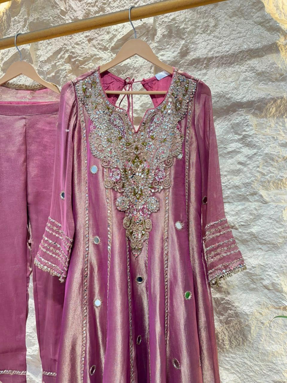 "ROYAL MAUVE HAND EMBROIDERED ANARKALI"