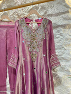 "ROYAL MAUVE HAND EMBROIDERED ANARKALI"