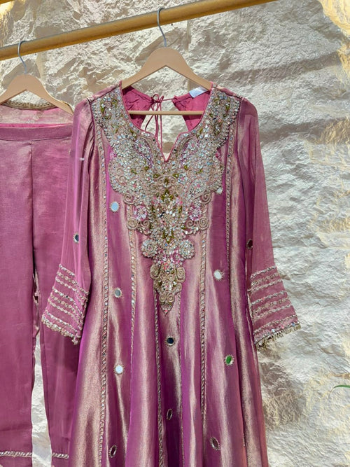 "ROYAL MAUVE HAND EMBROIDERED ANARKALI"