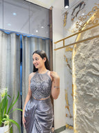 "STEEL GREY EMBELLISHED INDO-WESTERN"