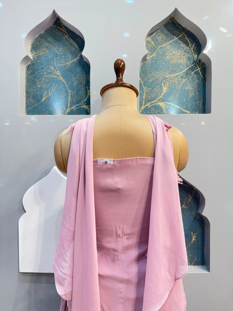 "BLUSH ROSE DRAPE INDO-WESTERN"