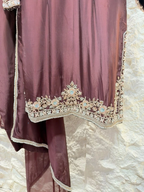"ELEGANT WINE EMBROIDERED SUIT"