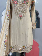 "IVORY BLOSSOM EMBROIDERED SHARARA"