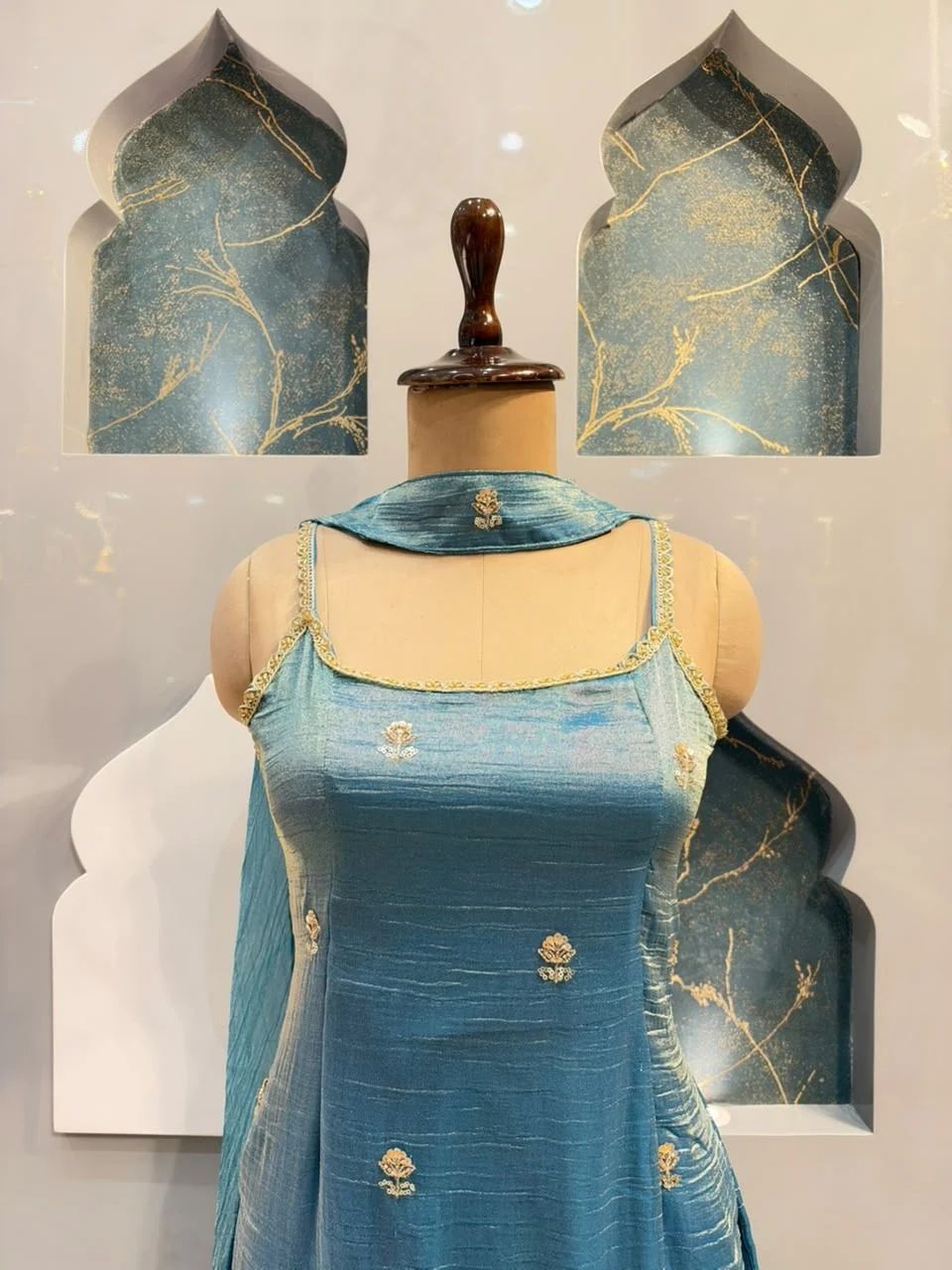 "ELEGANT TEAL BLUE SHARARA"