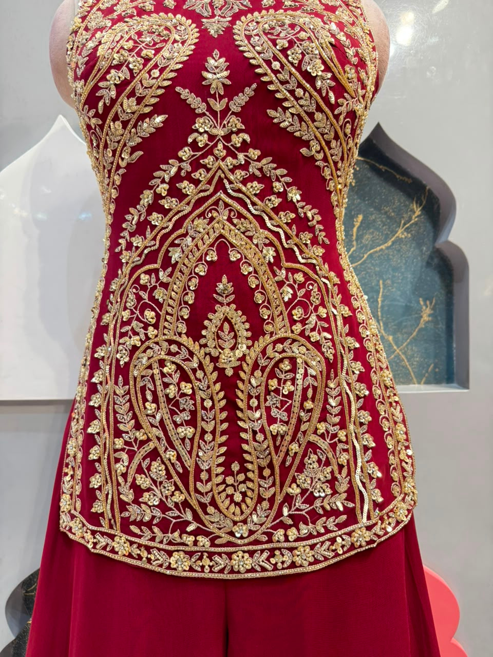 "BURGANDY MUGHAL ROYALE SHARARA"