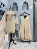 "IVORY BLOSSOM EMBROIDERED SHARARA"