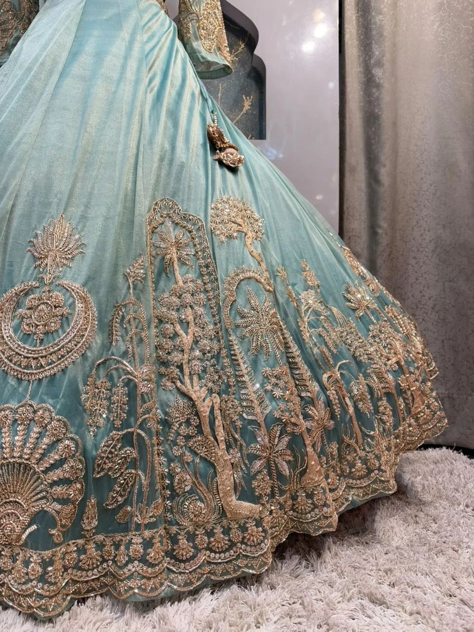 "ELEGANT TEAL BLUE LEHENGA"
