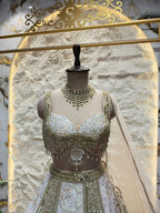 "IVORY AND MIRRORWORK EMBROIDERED LEHENGA"