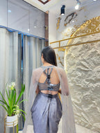 "STEEL GREY EMBELLISHED INDO-WESTERN"