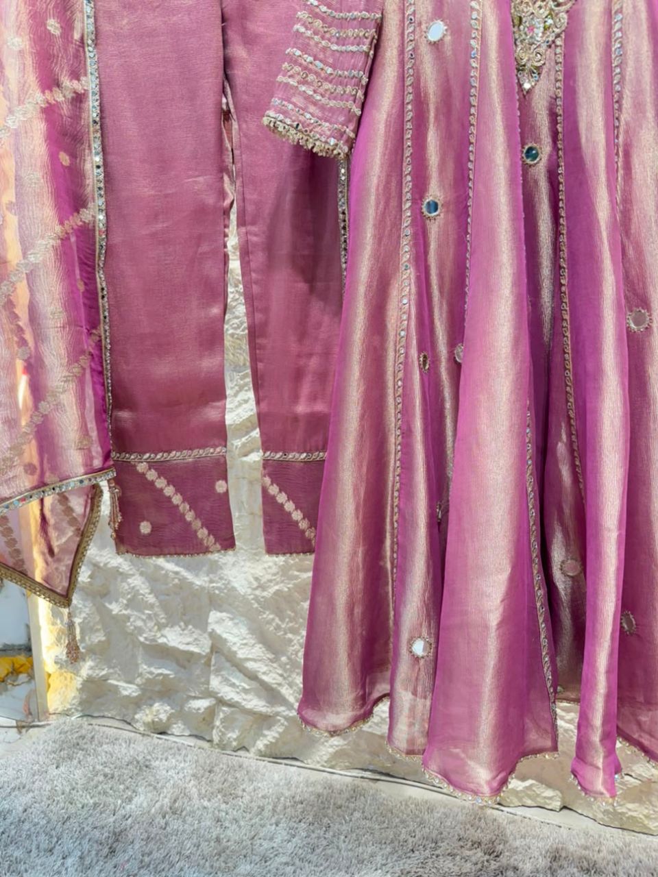 "ROYAL MAUVE HAND EMBROIDERED ANARKALI"
