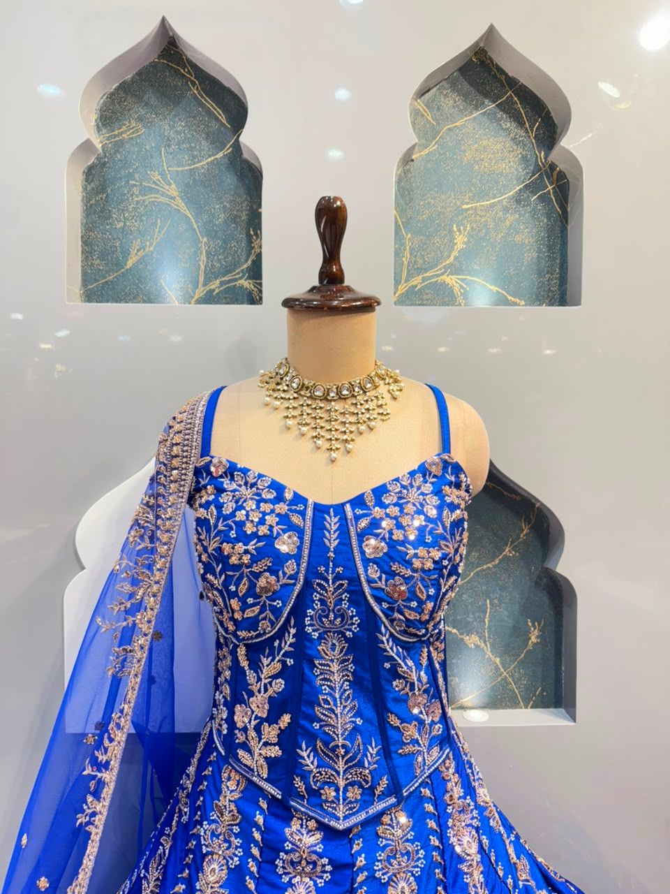 "ROYAL BLUE REGAL EMBROIDERED LEHENGA"