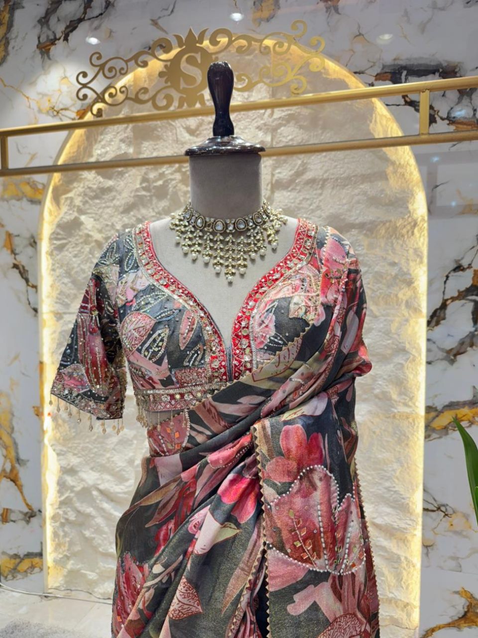 "MIDNIGHT BLOOM SAREE"
