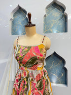 "SAGE GREEN FLORAL PEPLUM INDO-WESTERN"
