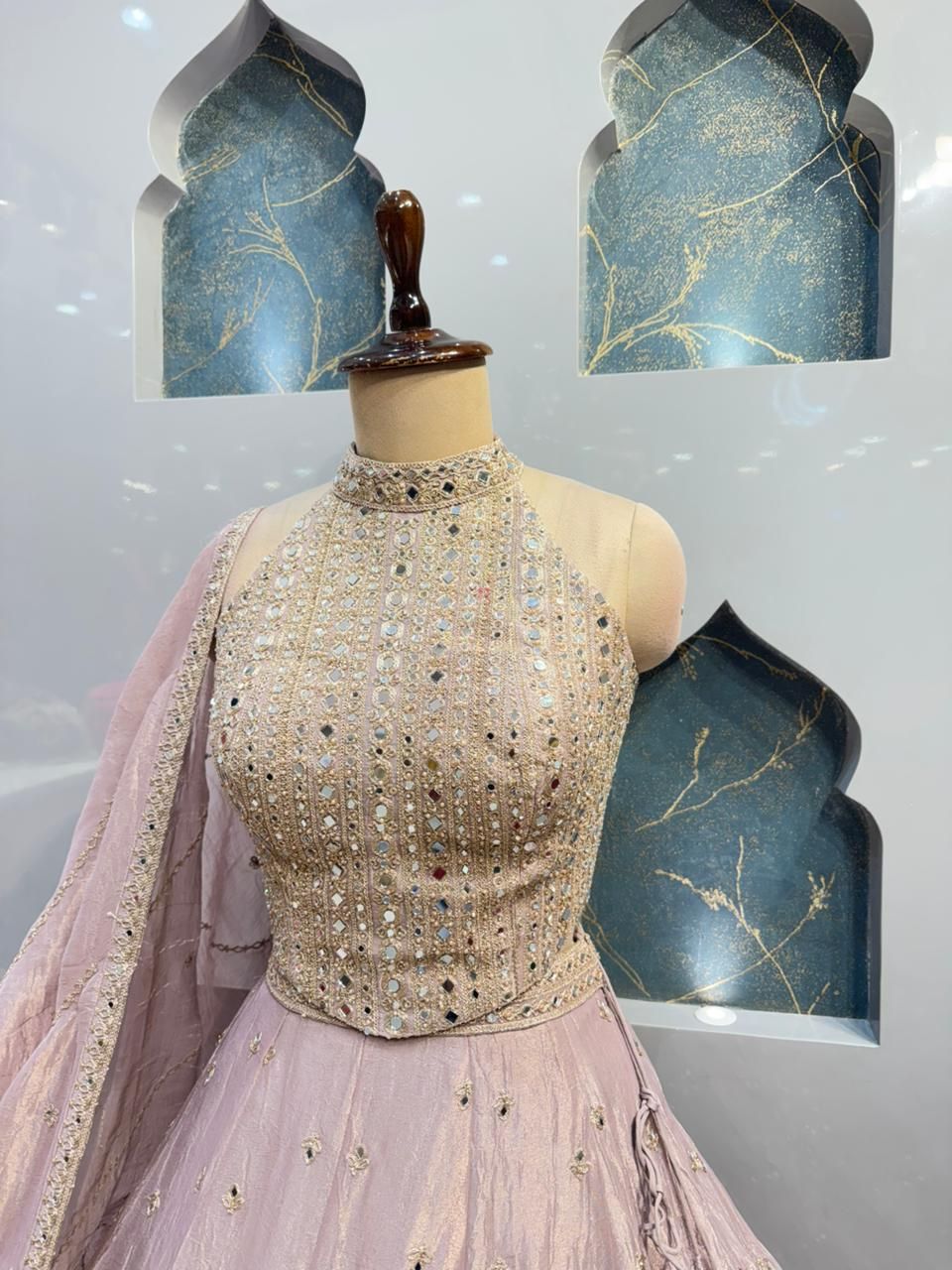 "BLUSH PEARL EMBELLISHED LEHENGA"