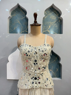 "IVORY MIRRORWORK GLAM INDO-WESTERN"