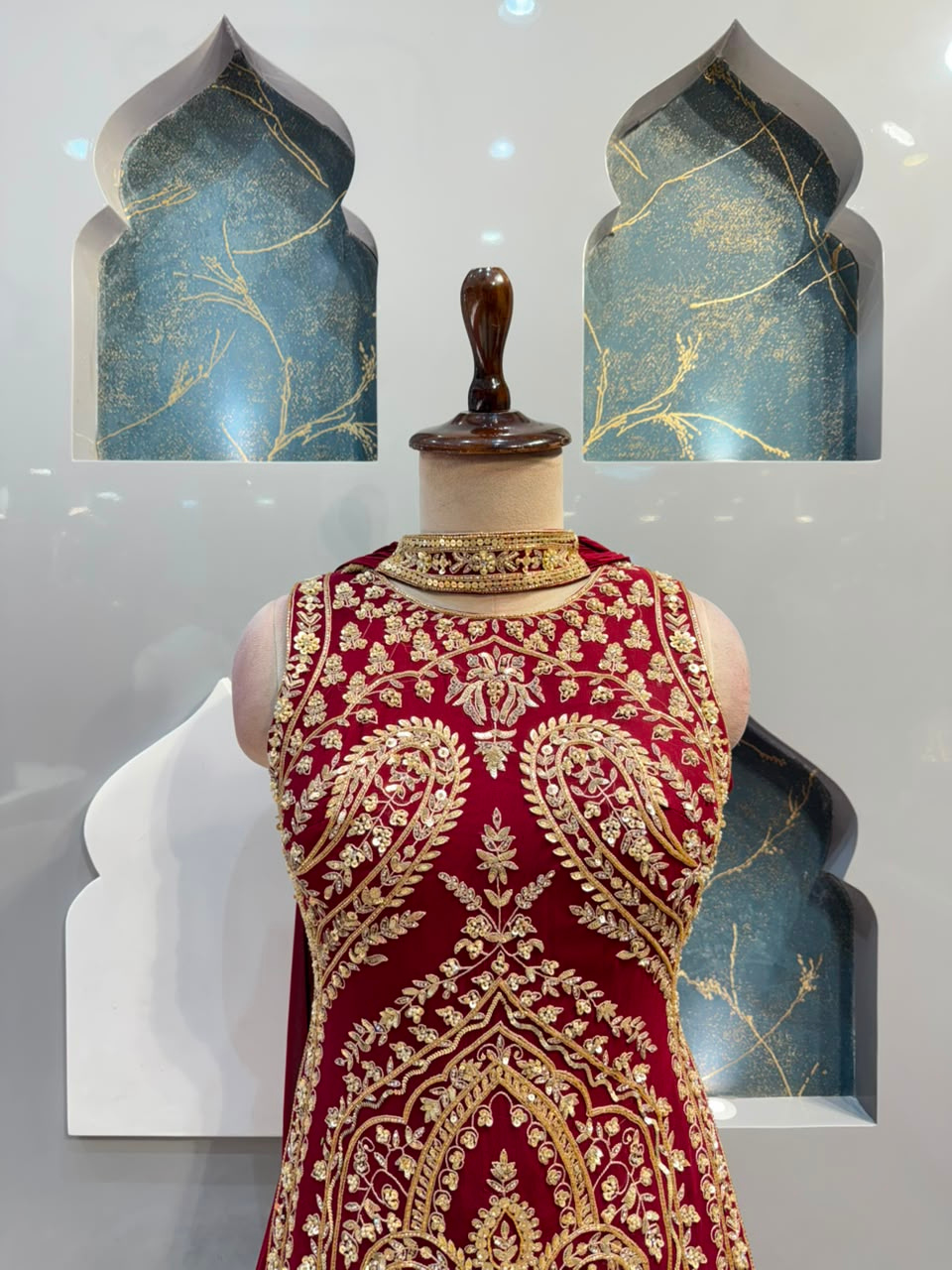 "BURGANDY MUGHAL ROYALE SHARARA"