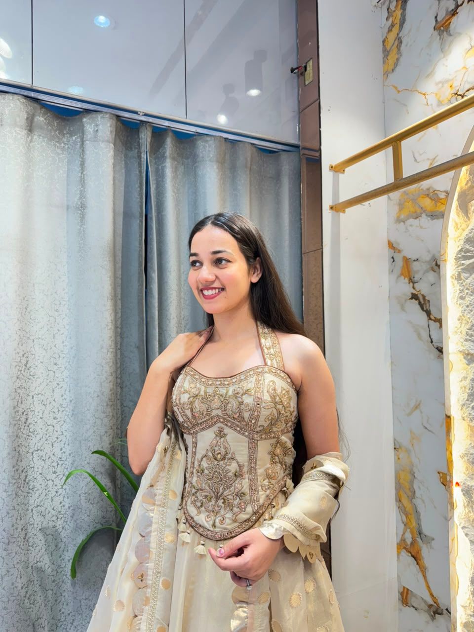 "CHAMPAGNE ROYALE LEHENGA"