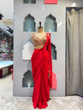 "CRIMSON ROYALE DRAPE SAREE"