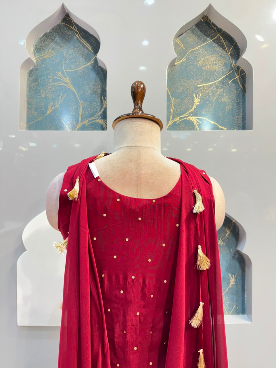 "BURGANDY MUGHAL ROYALE SHARARA"