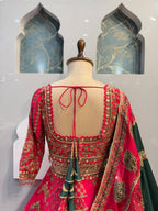"RANI PINK HERITAGE EMBROIDERED LEHENGA"