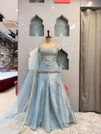 "ELEGANT SKY BLUE INDO-WESTERN"