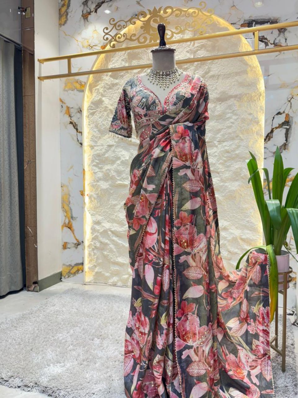 "MIDNIGHT BLOOM SAREE"