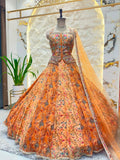 "AMBER BLOSSOM  COUTURE LEHENGA"