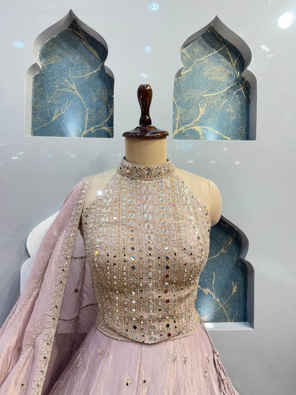 "BLUSH PEARL EMBELLISHED LEHENGA"