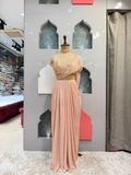 "BLUSH PINK DRAPED INDO-WESTERN"