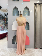 "BLUSH PINK DRAPED INDO-WESTERN"