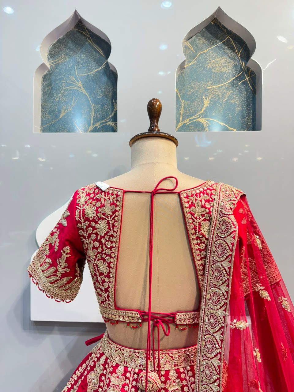 "RUBY RED DESIGNER LEHENGA"