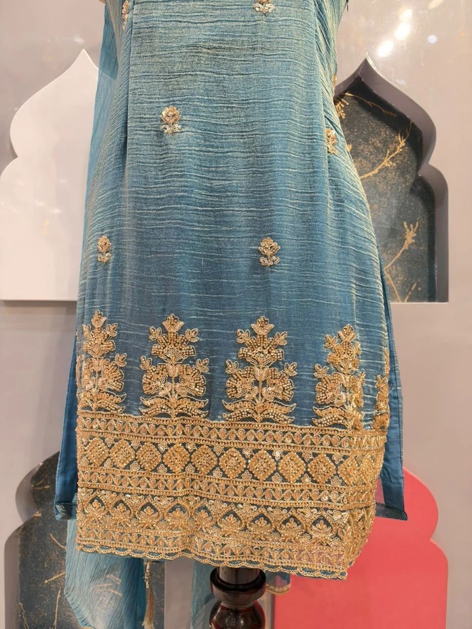 "ELEGANT TEAL BLUE SHARARA"