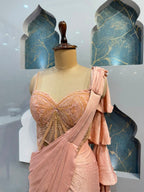"BLUSH ROSE DRAPE SAREE"
