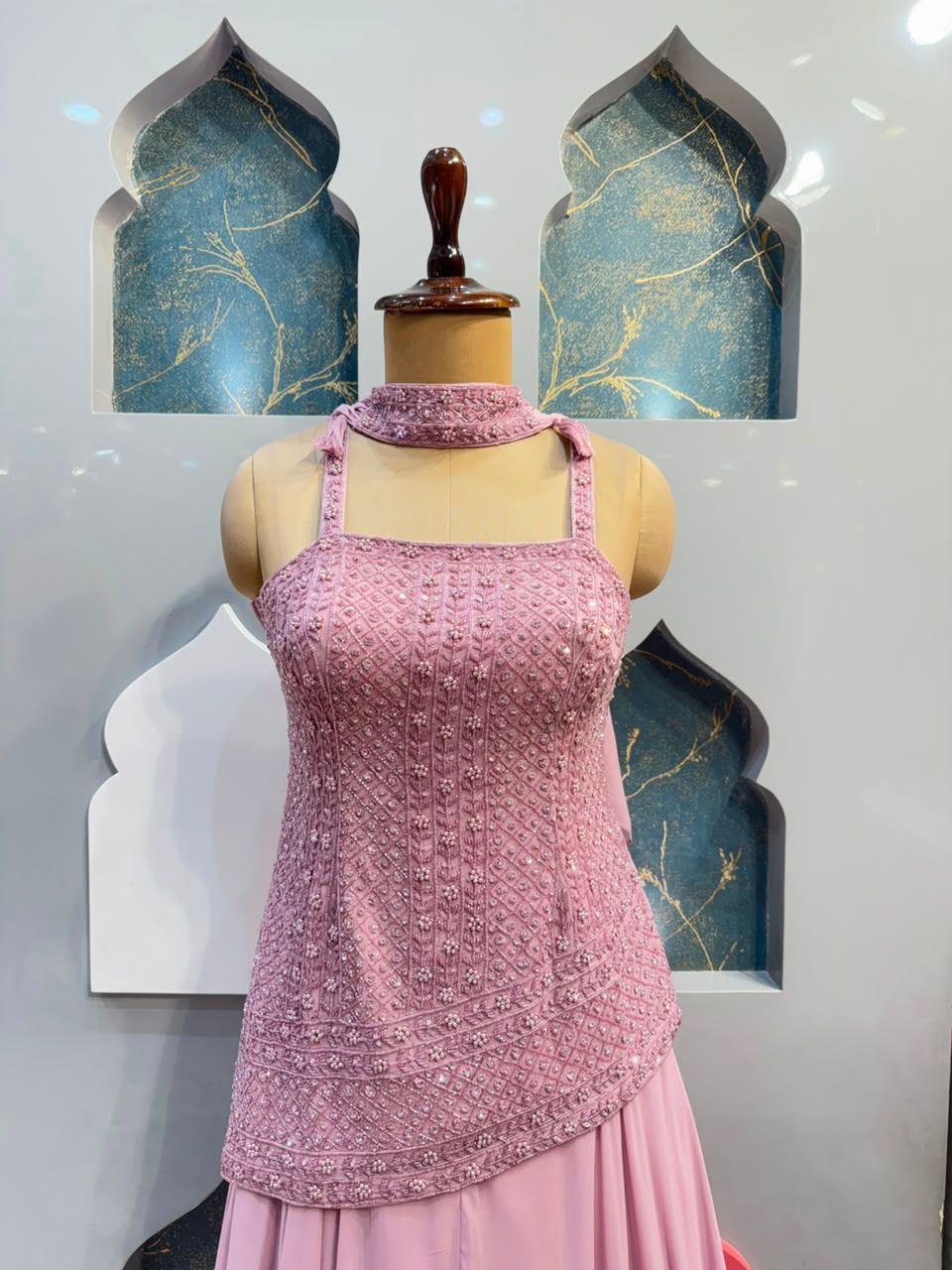"BLUSH ROSE DRAPE INDO-WESTERN"