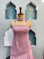 "BLUSH ROSE DRAPE INDO-WESTERN"