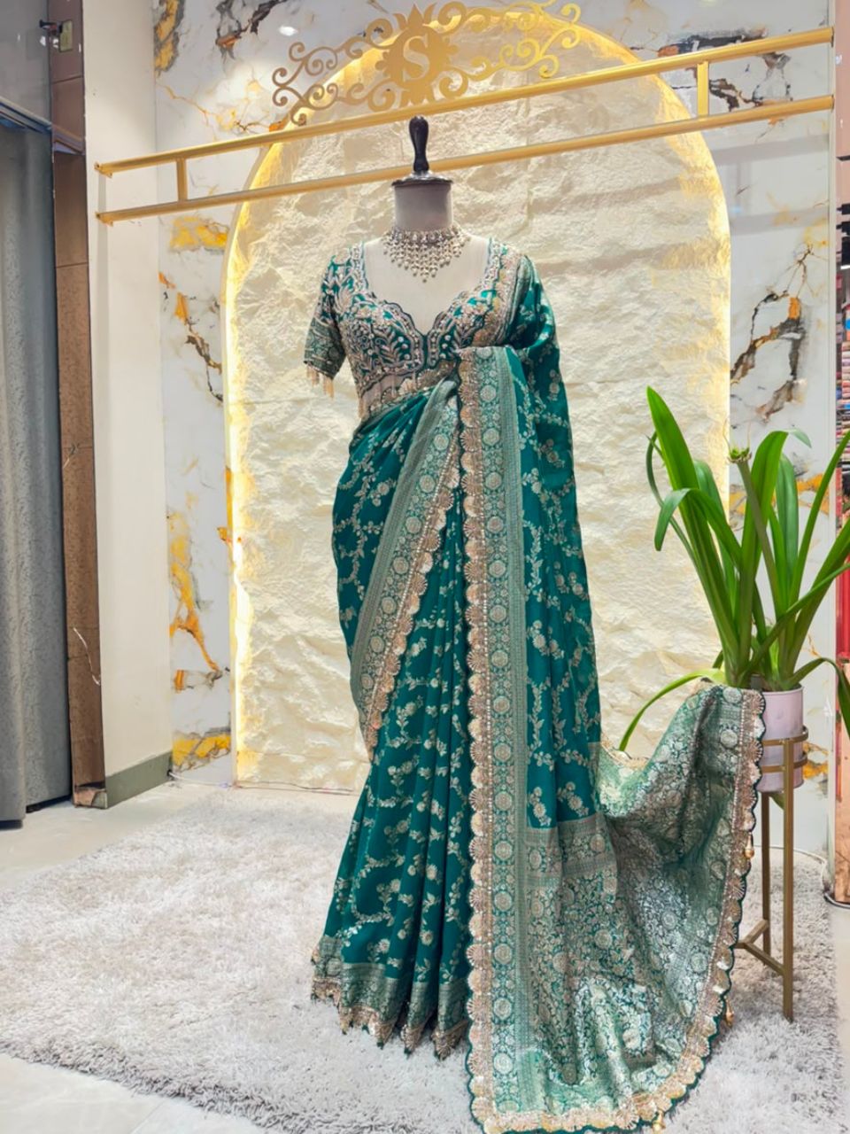"TEAL MAJESTY DESIGNER SAREE"