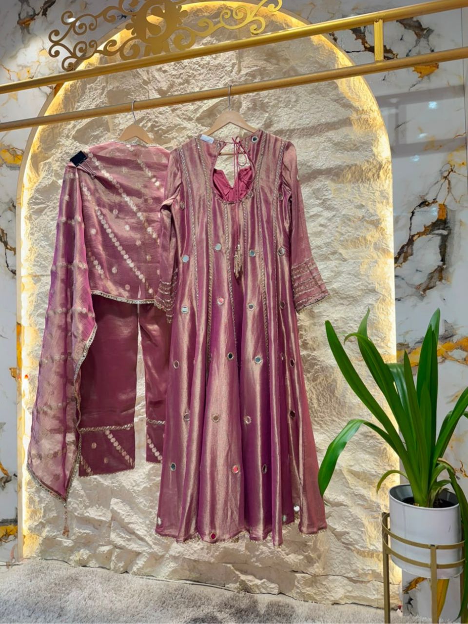 "ROYAL MAUVE HAND EMBROIDERED ANARKALI"