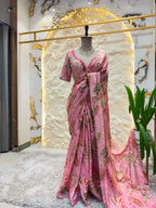 "BLUSH BLOOM EMBROIDERED SAREE"