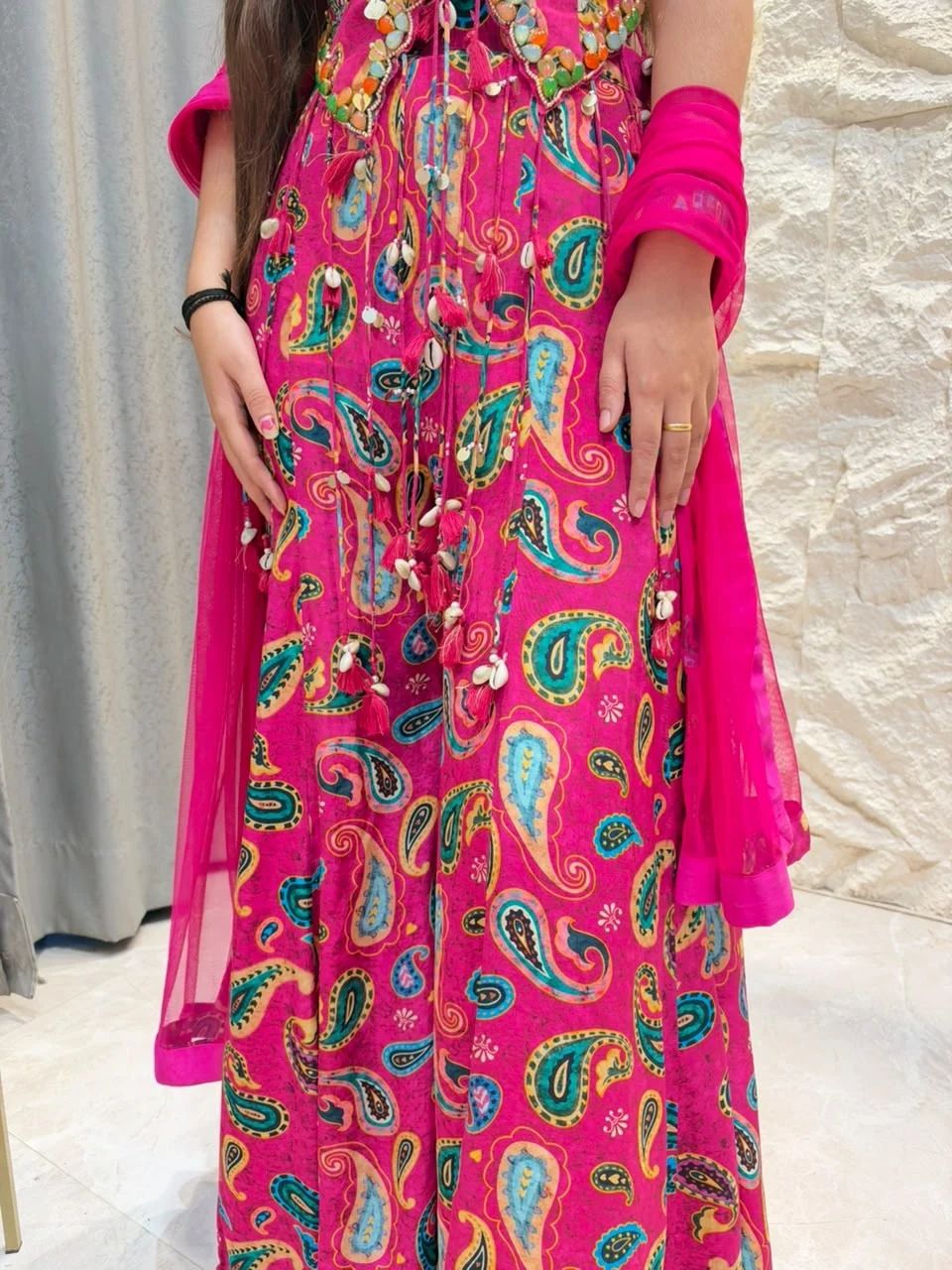 "PINK PAISLEY FUSION INDO-WESTERN"