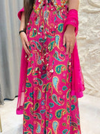 "PINK PAISLEY FUSION INDO-WESTERN"